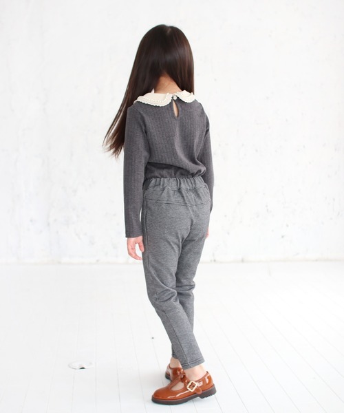 Rora（ローラ）の「ルシアン トップス(2olor)（Tシャツ/カットソー・キッズ・チャコールグレー/クリーム・100/120/140/110/130/150）」の9枚目の写真