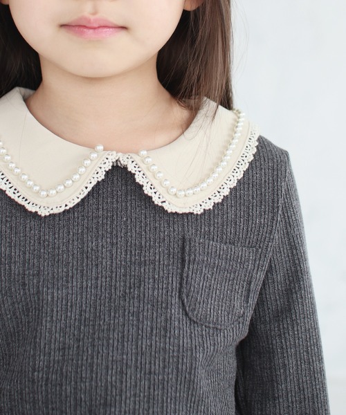 Rora（ローラ）の「ルシアン トップス(2olor)（Tシャツ/カットソー・キッズ・チャコールグレー/クリーム・100/120/140/110/130/150）」の13枚目の写真