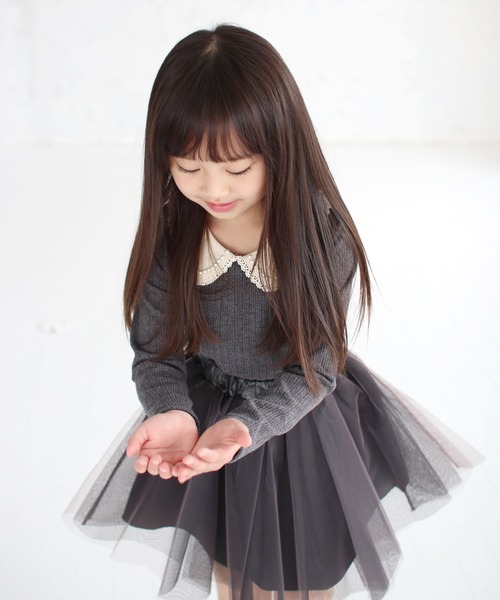 Rora（ローラ）の「ルシアン トップス(2olor)（Tシャツ/カットソー・キッズ・チャコールグレー/クリーム・100/120/140/110/130/150）」の11枚目の写真