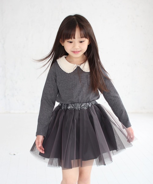 Rora（ローラ）の「ルシアン トップス(2olor)（Tシャツ/カットソー・キッズ・チャコールグレー/クリーム・100/120/140/110/130/150）」の7枚目の写真