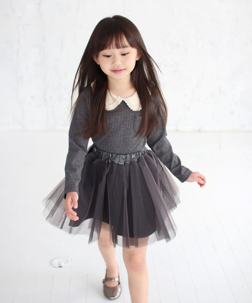 Rora（ローラ）の「ルシアン トップス(2olor)（Tシャツ/カットソー・キッズ・チャコールグレー/クリーム・100/120/140/110/130/150）」の5枚目の写真