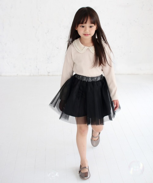 Rora（ローラ）の「ルシアン トップス(2olor)（Tシャツ/カットソー・キッズ・チャコールグレー/クリーム・100/120/140/110/130/150）」の10枚目の写真