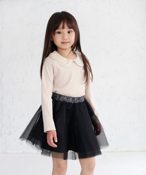 Rora（ローラ）の「ルシアン トップス(2olor)（Tシャツ/カットソー・キッズ・チャコールグレー/クリーム・100/120/140/110/130/150）」の4枚目の写真