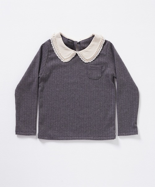 Rora（ローラ）の「ルシアン トップス(2olor)（Tシャツ/カットソー・キッズ・チャコールグレー/クリーム・100/120/140/110/130/150）」の14枚目の写真