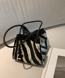 アニマル柄スクエアハンドバッグ