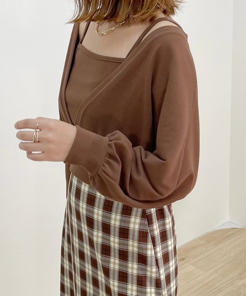 apres jour clair（アプレジュールクレア）の「【apres jour clair】2wayショートアンサンブル【ZOZOTOWN限定アイテム】（Tシャツ/カットソー・レディース・ミント/アイボリー/ブラウン系その他・X-LARGE/フリー）」の11枚目の写真