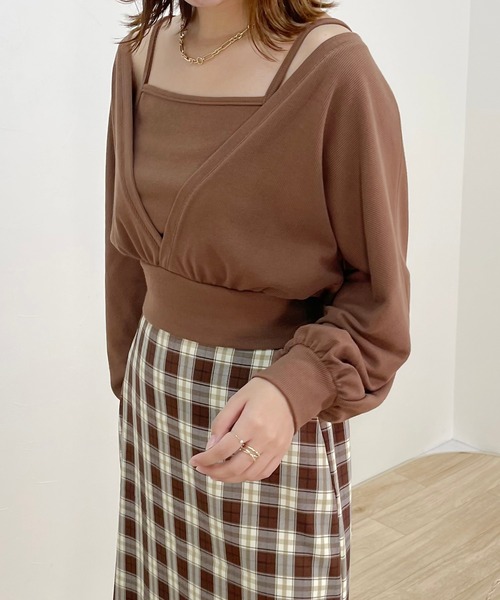 apres jour clair（アプレジュールクレア）の「【apres jour clair】2wayショートアンサンブル【ZOZOTOWN限定アイテム】（Tシャツ/カットソー・レディース・ミント/アイボリー/ブラウン系その他・X-LARGE/フリー）」の12枚目の写真