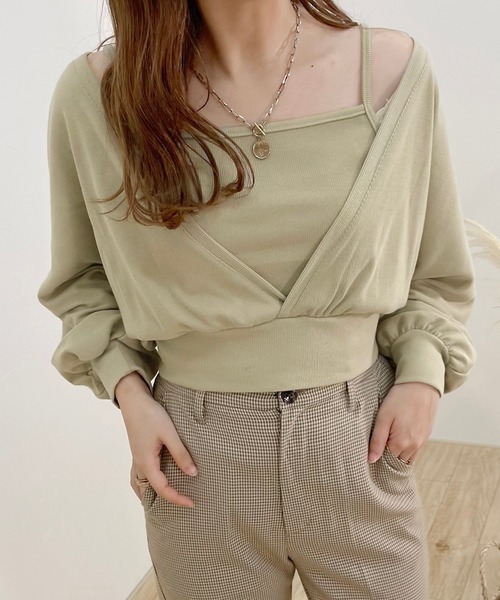 apres jour clair（アプレジュールクレア）の「【apres jour clair】2wayショートアンサンブル【ZOZOTOWN限定アイテム】（Tシャツ/カットソー・レディース・ミント/アイボリー/ブラウン系その他・X-LARGE/フリー）」の18枚目の写真