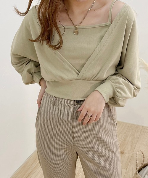 apres jour clair（アプレジュールクレア）の「【apres jour clair】2wayショートアンサンブル【ZOZOTOWN限定アイテム】（Tシャツ/カットソー・レディース・ミント/アイボリー/ブラウン系その他・X-LARGE/フリー）」の19枚目の写真