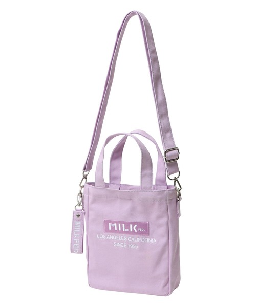 MILKFED.（ミルクフェド）の「BAR AND UNDERLOGO SQUARE SHOULDER BAG/ショルダーバッグ（ショルダーバッグ・レディース・ホワイト/ブラック/ベージュ/パープル/レッド/ピンク/A・ONE SIZE）」の5枚目の写真