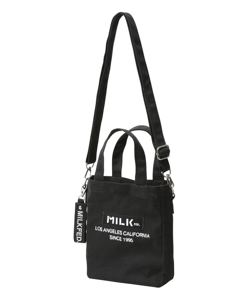 MILKFED.（ミルクフェド）の「BAR AND UNDERLOGO SQUARE SHOULDER BAG/ショルダーバッグ（ショルダーバッグ・レディース・ホワイト/ブラック/ベージュ/パープル/レッド/ピンク/A・ONE SIZE）」の3枚目の写真