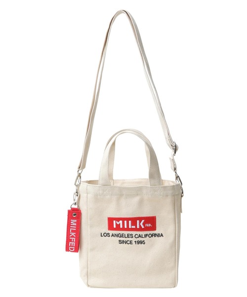 MILKFED.（ミルクフェド）の「BAR AND UNDERLOGO SQUARE SHOULDER BAG/ショルダーバッグ（ショルダーバッグ・レディース・ホワイト/ブラック/ベージュ/パープル/レッド/ピンク/A・ONE SIZE）」の13枚目の写真