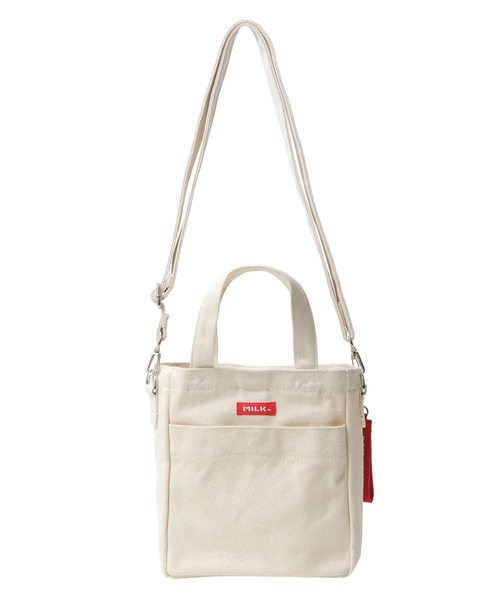 MILKFED.（ミルクフェド）の「BAR AND UNDERLOGO SQUARE SHOULDER BAG/ショルダーバッグ（ショルダーバッグ・レディース・ホワイト/ブラック/ベージュ/パープル/レッド/ピンク/A・ONE SIZE）」の14枚目の写真