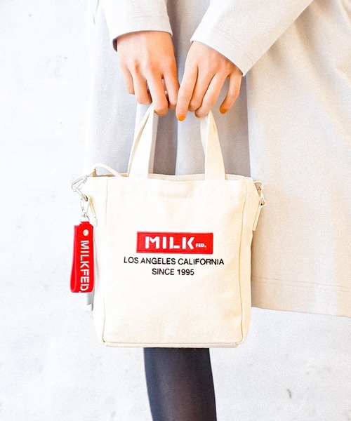 MILKFED.（ミルクフェド）の「BAR AND UNDERLOGO SQUARE SHOULDER BAG/ショルダーバッグ（ショルダーバッグ・レディース・ホワイト/ブラック/ベージュ/パープル/レッド/ピンク/A・ONE SIZE）」の21枚目の写真