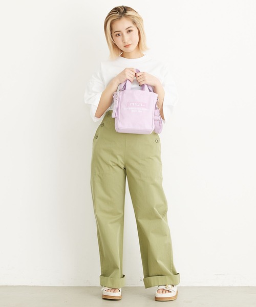 MILKFED.（ミルクフェド）の「BAR AND UNDERLOGO SQUARE SHOULDER BAG/ショルダーバッグ（ショルダーバッグ・レディース・ホワイト/ブラック/ベージュ/パープル/レッド/ピンク/A・ONE SIZE）」の18枚目の写真