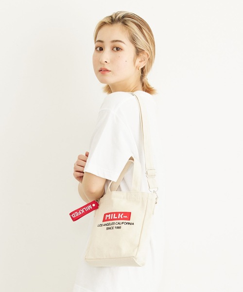 MILKFED.（ミルクフェド）の「BAR AND UNDERLOGO SQUARE SHOULDER BAG/ショルダーバッグ（ショルダーバッグ・レディース・ホワイト/ブラック/ベージュ/パープル/レッド/ピンク/A・ONE SIZE）」の19枚目の写真