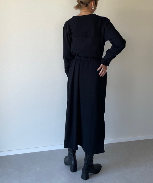 y/m by misato（イムバイミサト）の「カットリブラップキャミワンピース（ワンピース・レディース・ブラック/ブラウン/オフホワイト・FREE）」の18枚目の写真