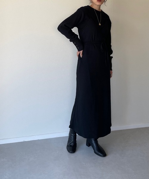 y/m by misato（イムバイミサト）の「カットリブラップキャミワンピース（ワンピース・レディース・ブラック/ブラウン/オフホワイト・FREE）」の15枚目の写真