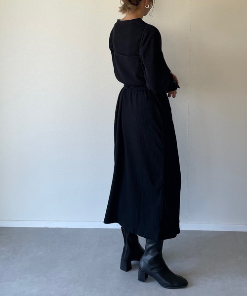 y/m by misato（イムバイミサト）の「カットリブラップキャミワンピース（ワンピース・レディース・ブラック/ブラウン/オフホワイト・FREE）」の16枚目の写真