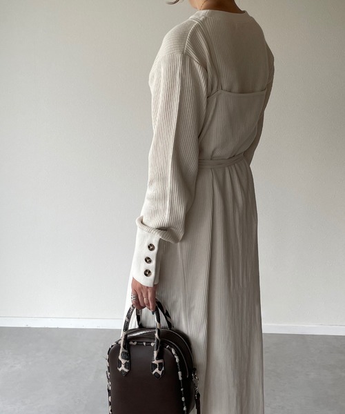 y/m by misato（イムバイミサト）の「カットリブラップキャミワンピース（ワンピース・レディース・ブラック/ブラウン/オフホワイト・FREE）」の10枚目の写真