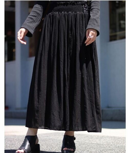 KMRii（ケムリ）の「【別注】KMRii/ケムリ/Lace up Long Skirt/RFL（スカート・レディース・ブラック・FREE）」の12枚目の写真