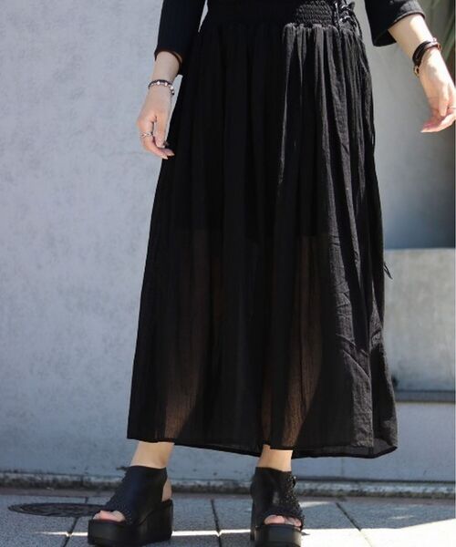KMRii（ケムリ）の「【別注】KMRii/ケムリ/Lace up Long Skirt/RFL（スカート・レディース・ブラック・FREE）」の13枚目の写真