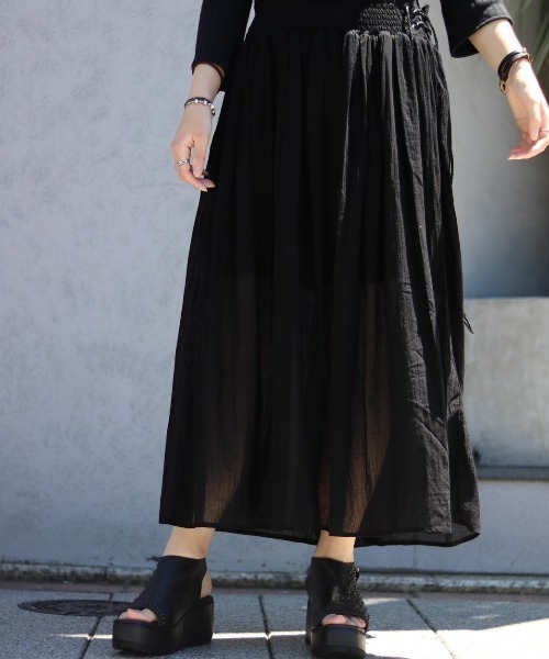KMRii（ケムリ）の「【別注】KMRii/ケムリ/Lace up Long Skirt/RFL（スカート・レディース・ブラック・FREE）」の6枚目の写真