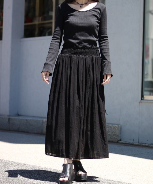 KMRii（ケムリ）の「【別注】KMRii/ケムリ/Lace up Long Skirt/RFL（スカート・レディース・ブラック・FREE）」の7枚目の写真