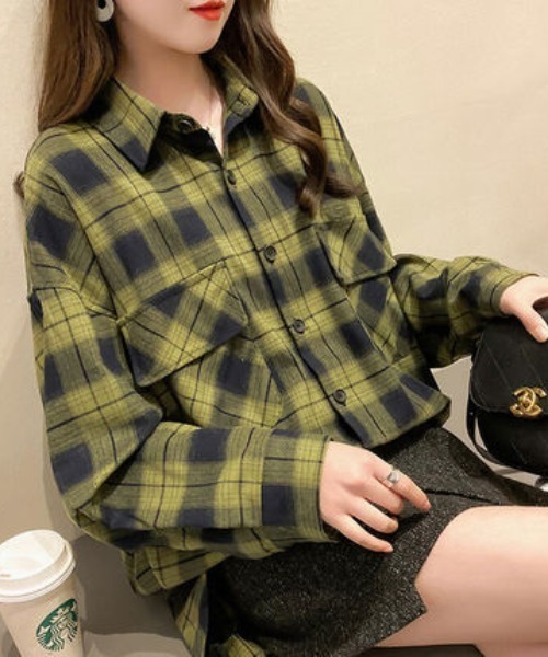 KOR(ケーオーアール)の「オーバーサイズ ドロップショルダー チェックネルシャツ(シャツ/ブラウス・レディース・ピンクベージュ/ライトピンク/ピンク系その他2/イエロー系その他4/グレー系その他3/グレー系その他5/イエロー系その他2/グリーン系その他2/ブルー系その他4/グリーン系その他4/ブラウン系その他4/ピンク系その他4/ピンク系その他5/グリーン系その他/レッド/レッド系その他3/ブルー/グリーン/イエロー系その他6/イエロー/オレンジ/ピンク系その他/イエロー系その他3/グレー系その他6/レッド系その他2/グレー系その他4/ブルー系その他/グリーン系その他3/ピンク/グリーン系その他6/ブラウン系その他/ブラウン系その他3/イエロー系その他/ブルー系その他3/グレー/グレー系その他2/イエロー系その他7/イエロー系その他5/ブルー系その他2/ピンク系その他6/グリーン系その他7/ブラウン系その他2/ブラウン/ピンク系その他3/パープル/グリーン系その他5/レッド系その他/グレー系その他・L/M/S/XL/2XL)」の15枚目の写真