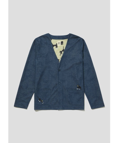 Design Tshirts Store graniph(デザイン ティーシャツ ストア グラニフ)の「ホワイトアンドブルーソックス|ダブルフェイスカーディガン(カーディガン/ボレロ・メンズ・ネイビー・SMALL/MEDIUM/LARGE)」の4枚目の写真