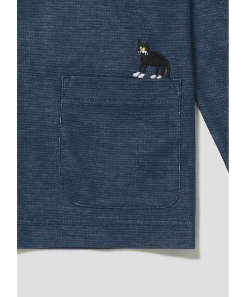 Design Tshirts Store graniph(デザイン ティーシャツ ストア グラニフ)の「ホワイトアンドブルーソックス|ダブルフェイスカーディガン(カーディガン/ボレロ・メンズ・ネイビー・SMALL/MEDIUM/LARGE)」の5枚目の写真