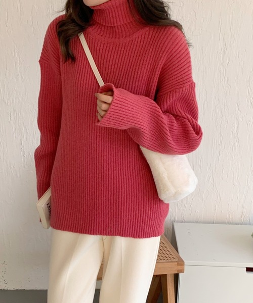 ABITOKYO(アビトーキョー)の「【ABITOKYO ORIGINAL】カラータートルニットトップス(ニット/セーター・レディース・ブラック/パープル/ブラウン/グレー/オフホワイト/ピンク/イエロー/グリーン・FREE)」の8枚目の写真