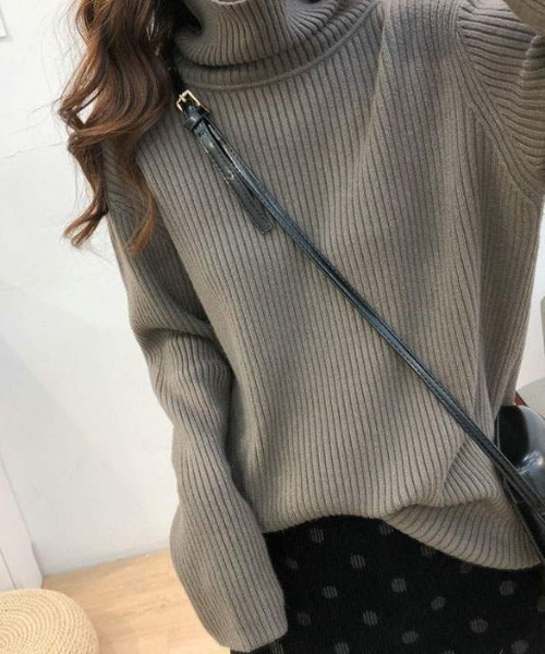 ABITOKYO(アビトーキョー)の「【ABITOKYO ORIGINAL】カラータートルニットトップス(ニット/セーター・レディース・ブラック/パープル/ブラウン/グレー/オフホワイト/ピンク/イエロー/グリーン・FREE)」の20枚目の写真