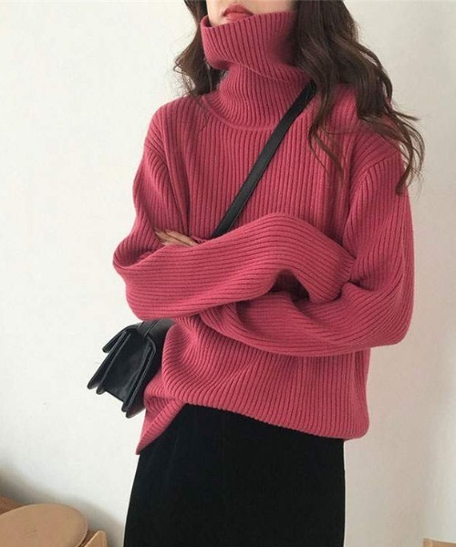 ABITOKYO(アビトーキョー)の「【ABITOKYO ORIGINAL】カラータートルニットトップス(ニット/セーター・レディース・ブラック/パープル/ブラウン/グレー/オフホワイト/ピンク/イエロー/グリーン・FREE)」の11枚目の写真