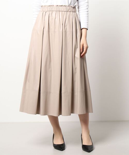 FLOML（フロム）の「◆【FLOML】ライトフェイクレザー（スカート・レディース・イエロー/パープル/ベージュ・38）」の6枚目の写真