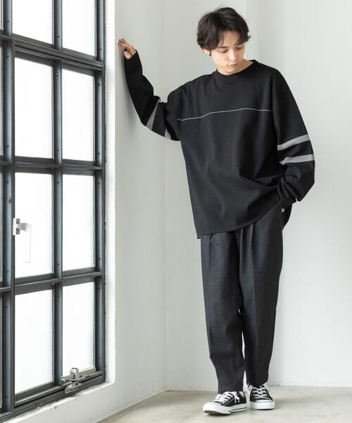 coen（コーエン）の「フットボールクルーネックニット（Tシャツ/カットソー・メンズ・ブラック/ベージュ・MEDIUM/X-LARGE/SMALL/LARGE）」の6枚目の写真