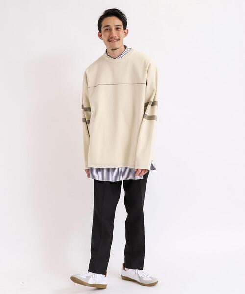 coen（コーエン）の「フットボールクルーネックニット（Tシャツ/カットソー・メンズ・ブラック/ベージュ・MEDIUM/X-LARGE/SMALL/LARGE）」の13枚目の写真