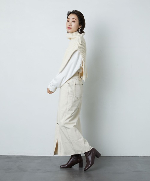 FREAK'S STORE（フリークスストア）の「デニムロングスカート(タイトスカート)（デニムスカート・レディース・ナチュラル/ブラック/ネイビー・マルチサイズ）」の4枚目の写真