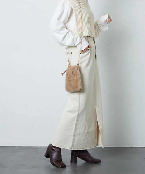 FREAK'S STORE（フリークスストア）の「デニムロングスカート(タイトスカート)（デニムスカート・レディース・ナチュラル/ブラック/ネイビー・マルチサイズ）」の11枚目の写真