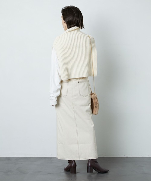 FREAK'S STORE（フリークスストア）の「デニムロングスカート(タイトスカート)（デニムスカート・レディース・ナチュラル/ブラック/ネイビー・マルチサイズ）」の7枚目の写真