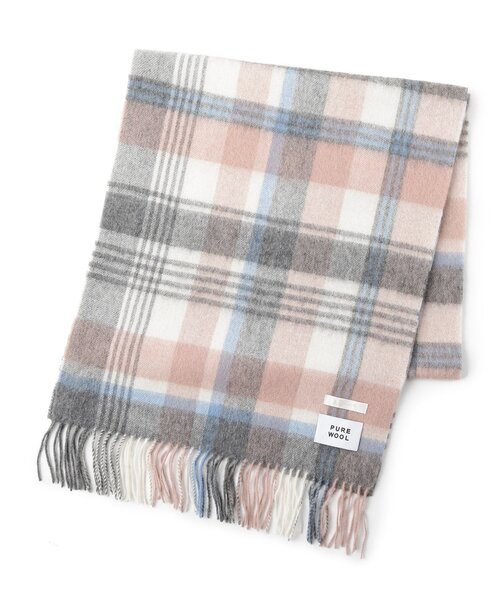 AG by aquagirl（エージーバイアクアガール）の「◆ウールチェックマフラー（ストール/ショール・レディース・グレー系1/パープル系1/グリーン系その他3・00）」の2枚目の写真