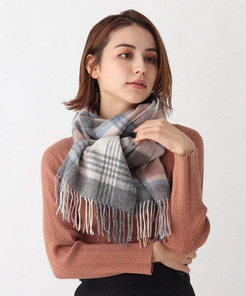 AG by aquagirl（エージーバイアクアガール）の「◆ウールチェックマフラー（ストール/ショール・レディース・グレー系1/パープル系1/グリーン系その他3・00）」の8枚目の写真