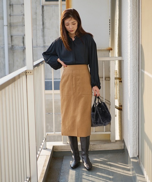 RIVE DROITE（リヴドロワ）の「華やかな着こなしが叶う　カッセンツイルギャザーブラウス（シャツ/ブラウス・レディース・ブラック/パープル/ブルー・FREE）」の14枚目の写真