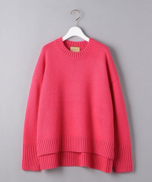 UNITED ARROWS（ユナイテッドアローズ）の「＜UNITED ARROWS＞ カシミヤ クルーネック ニット RPSP/G◆（ニット/セーター・レディース・レッド/オフホワイト/ピンク・フリー）」の2枚目の写真