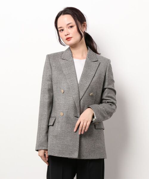 allureville アルアバイル ニットチェックツイードジャケット スクエアツイードクルージャケット|allureville OFFICIAL SITE