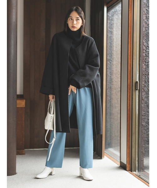 fifth（フィフス）の「ノーカラーボンディングコート（ノーカラーコート・レディース・チャコールグレー/ブラック・SMALL/MEDIUM）」の19枚目の写真