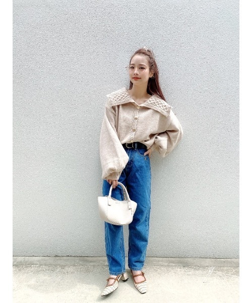 JUMELLE（ジュメロ）の「ミックスニットカーディガン（ニット/セーター・レディース・ベージュ・FREE）」の14枚目の写真