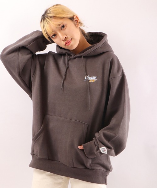 VISION STREET WEAR(ヴィジョンストリートウェア)の「VISION STREET WEAR 裏起毛刺繍パーカー(パーカー・メンズ・チャコールグレー/ブルー/クリアグリーン/キナリ・LL/M/L)」の17枚目の写真