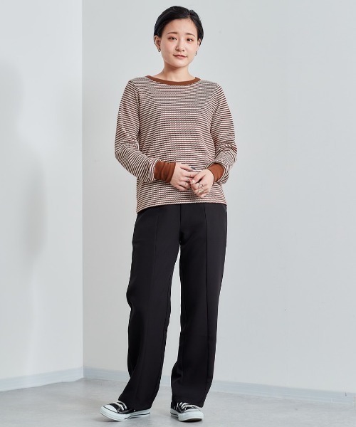 cepo(セポ)の「ワッフルボーダーロンTee(Tシャツ/カットソー・レディース・ブラック/ブラウン/グレー・M)」の4枚目の写真