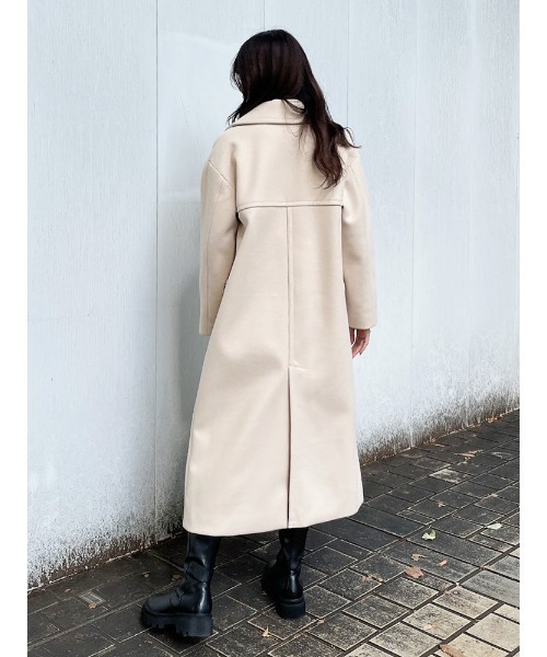 ENVYM（アンビー）の「メルトンＬＯＮＧ ＣＴ（その他アウター・レディース・ベージュ/ブラック/アイボリー・FREE）」の5枚目の写真